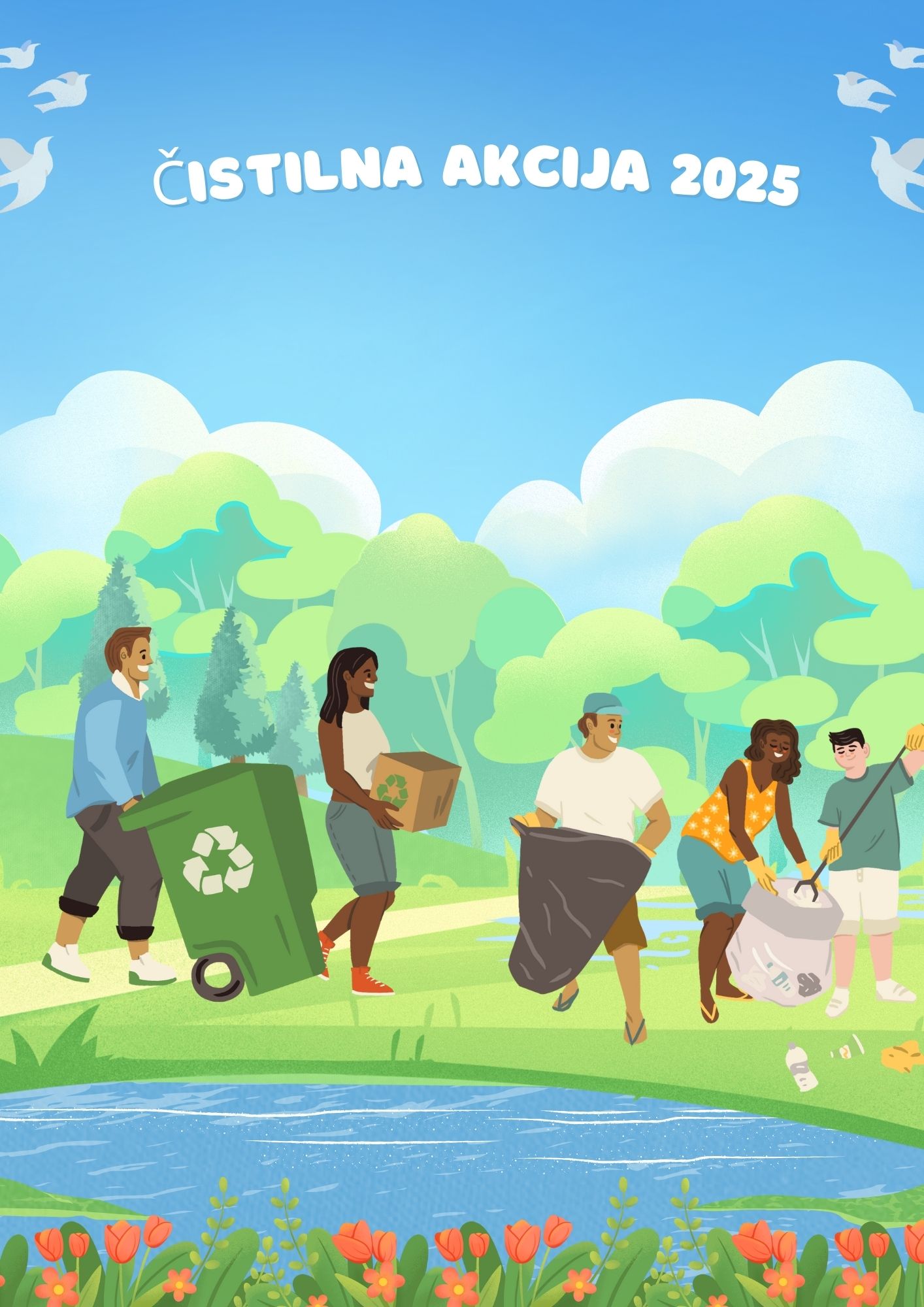 Blue and Green Illustrative 3R For a Better Earth Poster